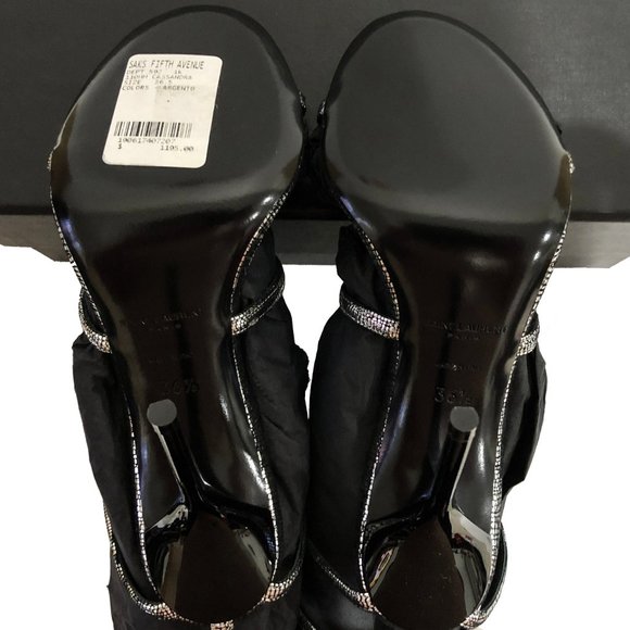 Cassandra 110 Metallic Leather YSL Logo Sandals - Picture 11 of 12